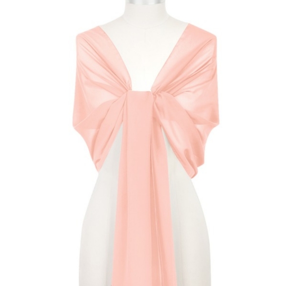 Azazie Accessories - Azazie Chiffon Shawl Wrap in Coral